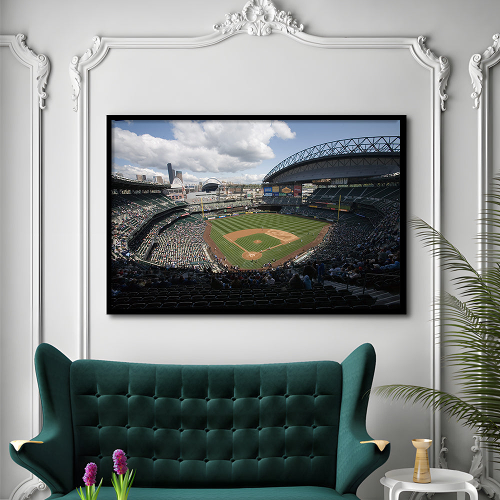T Mobile Park, Stadium Canvas, Sport Art, Gift for him, Framed Art Print Wall Decor, Picture Framed