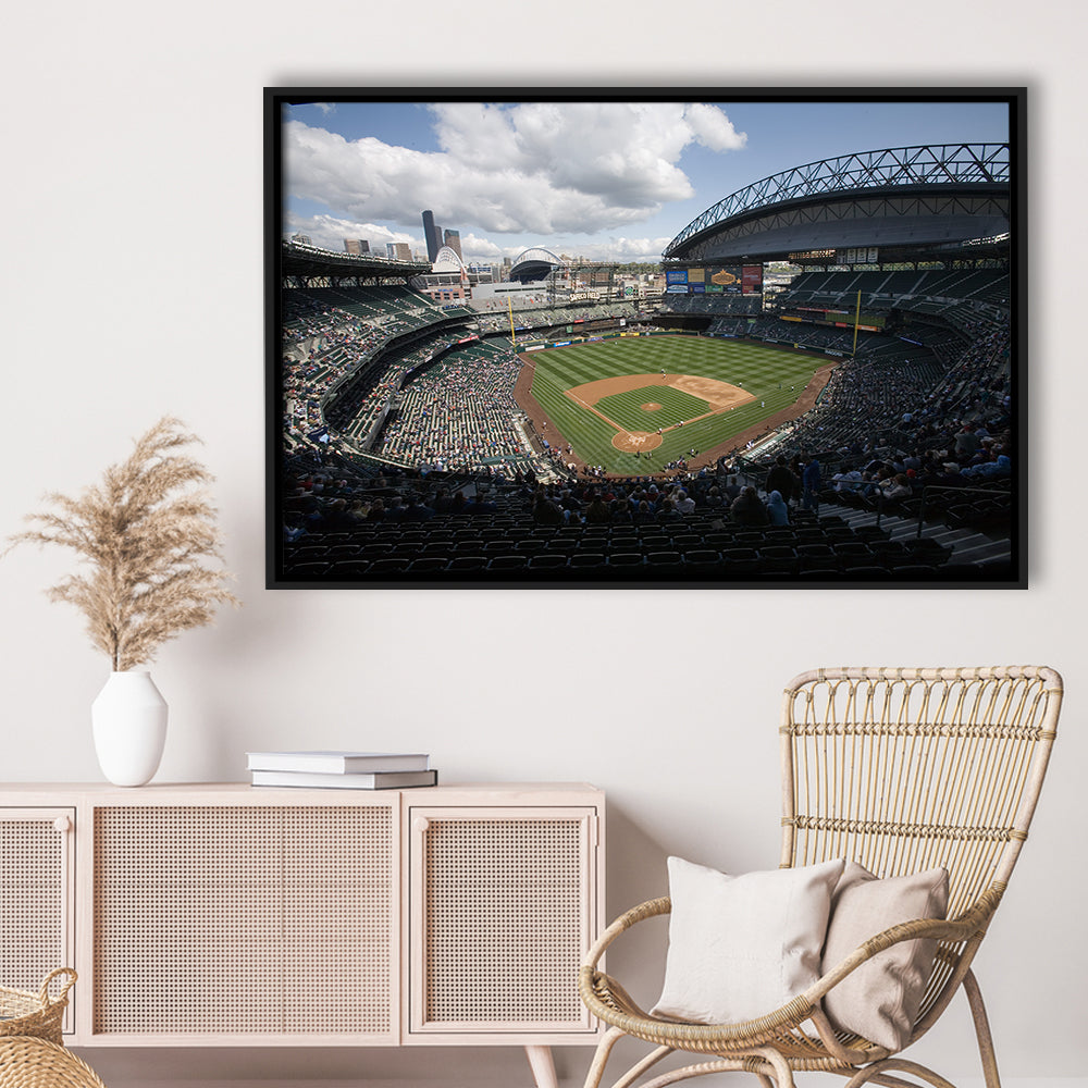 T Mobile Park, Stadium Canvas, Sport Art, Framed Canvas Print Wall Art, Floating Frame