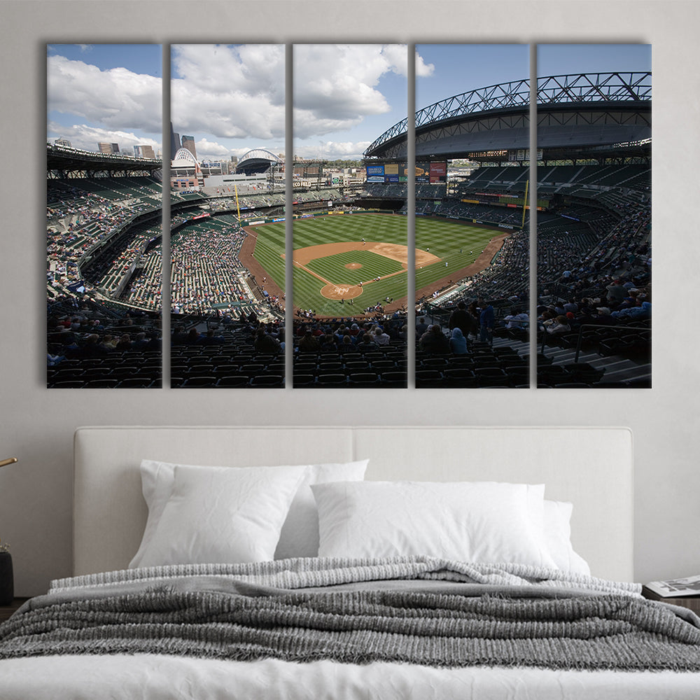 T Mobile Park, Stadium Canvas, Sport Art, 5 Panel B, Extra Large Canvas, Canvas Print Wall Art