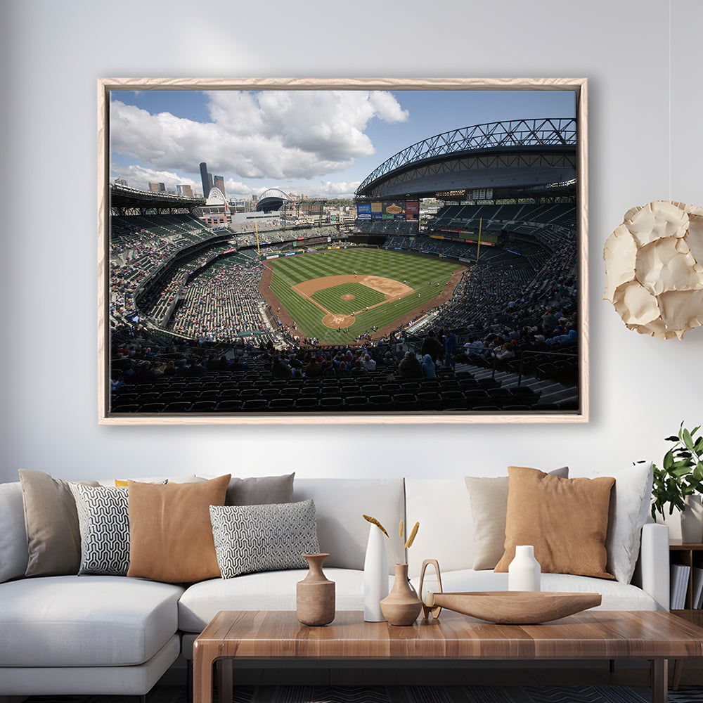 T Mobile Park, Stadium Canvas, Sport Art, Framed Canvas Print Wall Art, Floating Frame