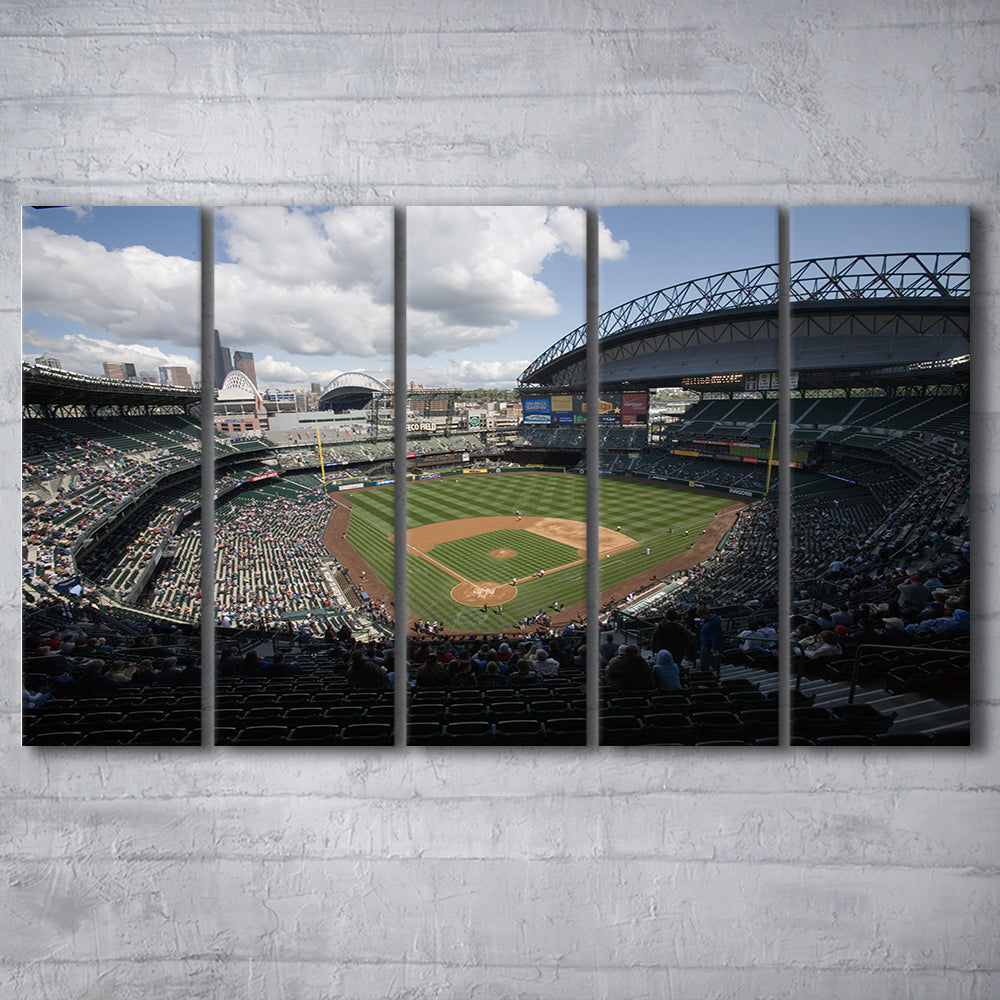 T Mobile Park, Stadium Canvas, Sport Art, 5 Panel B, Extra Large Canvas, Canvas Print Wall Art