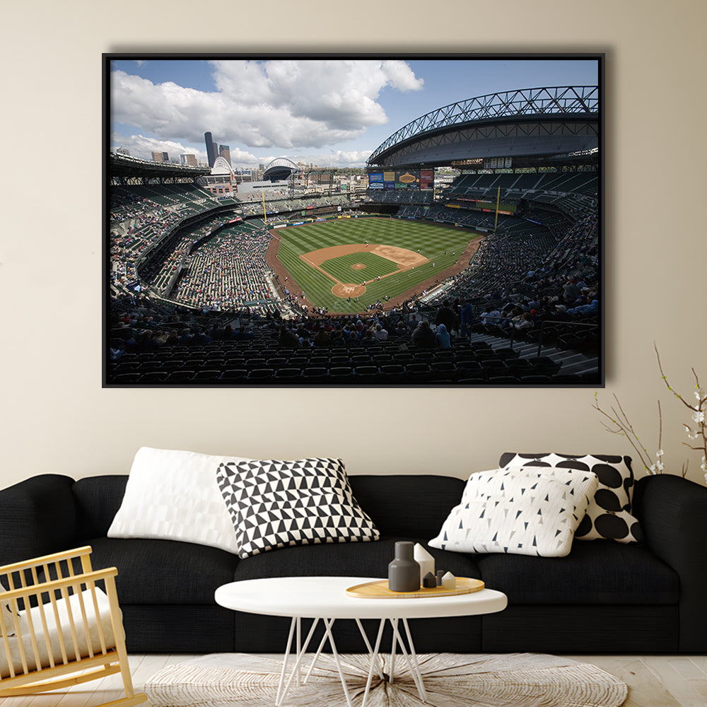 T Mobile Park, Stadium Canvas, Sport Art, Framed Canvas Print Wall Art, Floating Frame