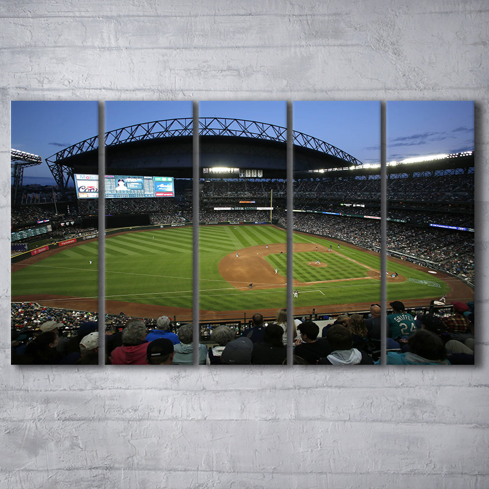 T Mobile Park Stadium, Stadium Canvas, Sport Art, 5 Panel B, Extra Large Canvas, Canvas Print Wall Art