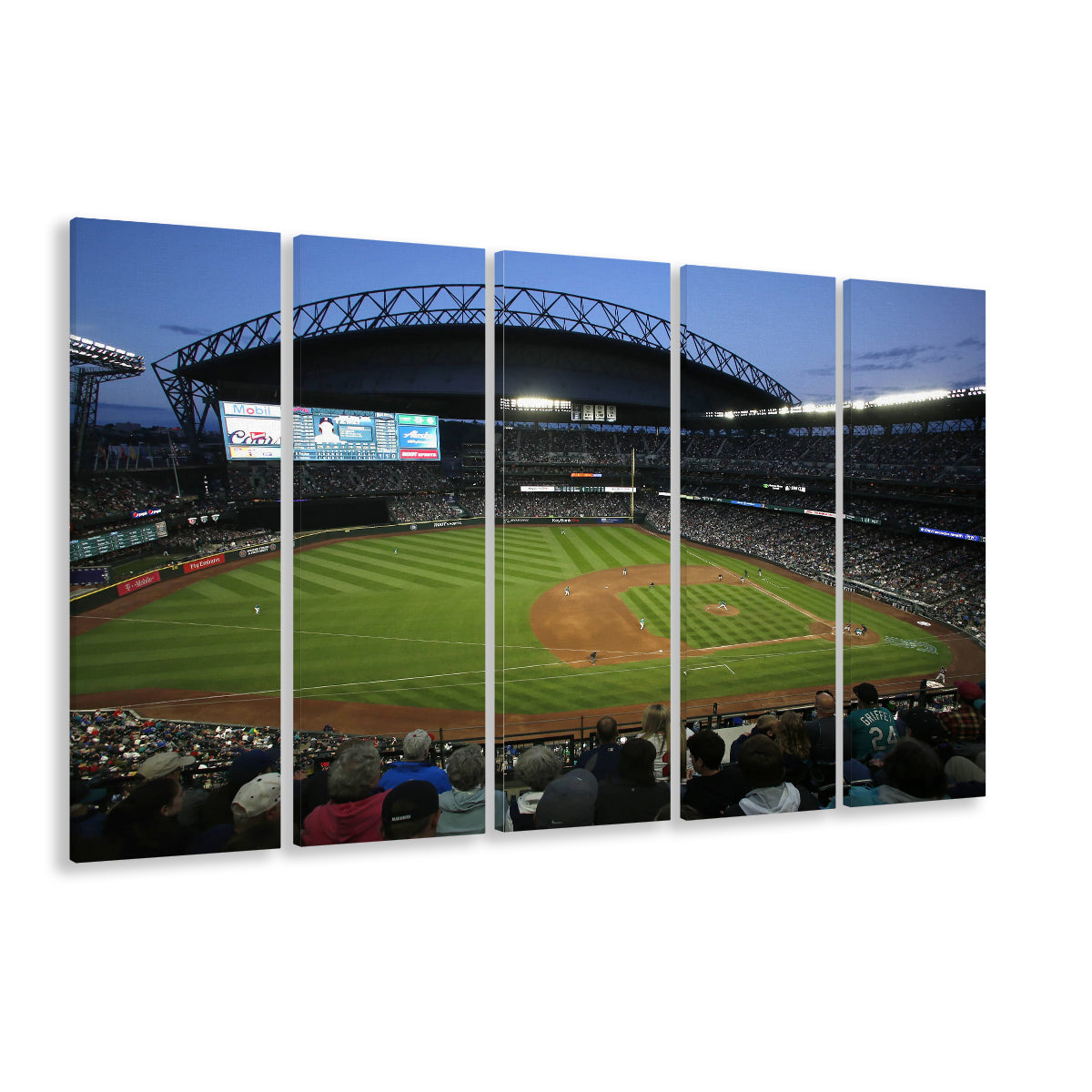 T Mobile Park Stadium, Stadium Canvas, Sport Art, 5 Panel B, Extra Large Canvas, Canvas Print Wall Art