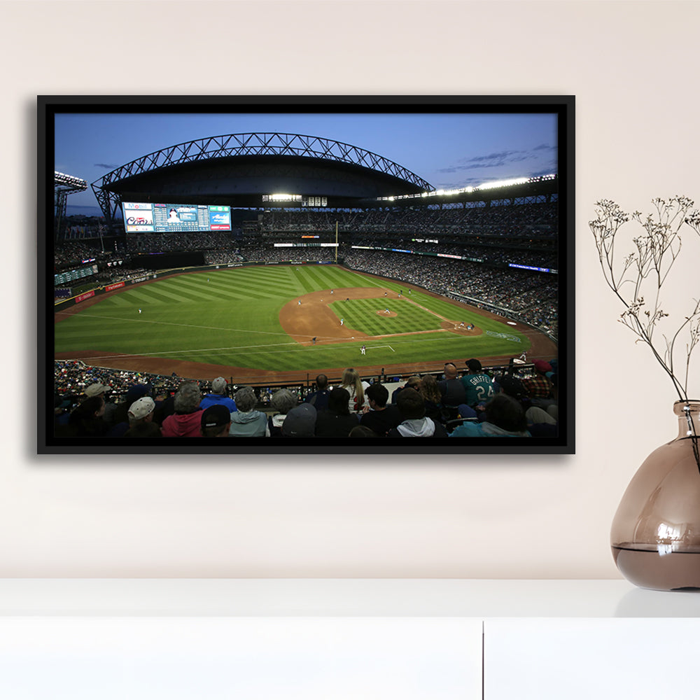 T Mobile Park Stadium, Stadium Canvas, Sport Art, Framed Canvas Print Wall Art, Floating Frame
