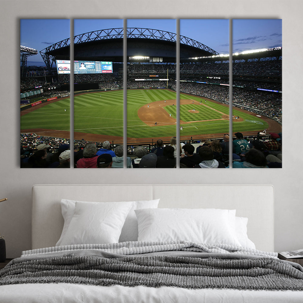 T Mobile Park Stadium, Stadium Canvas, Sport Art, 5 Panel B, Extra Large Canvas, Canvas Print Wall Art