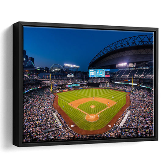 T mobile Park in Seattle, Stadium Canvas, Sport Art, Framed Canvas Print Wall Art, Floating Frame