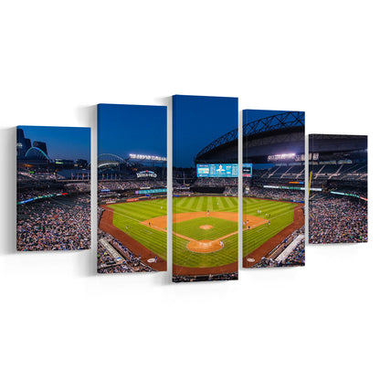 T mobile Park in Seattle, Stadium Canvas, Sport Art, Gift for him, 5 Panel, Large Canvas, Canvas Print Wall Art