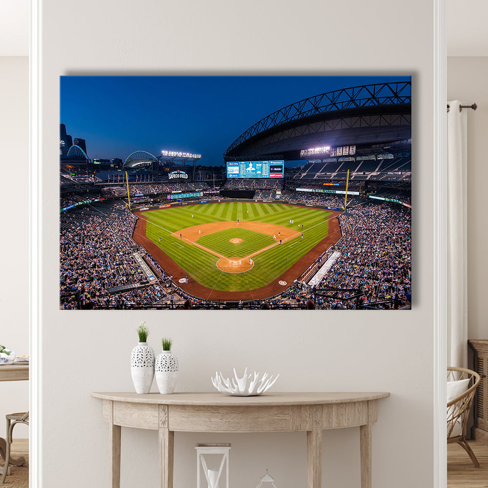 T mobile Park in Seattle, Stadium Canvas, Sport Art, Gift for him, Man Cave Decor, Art Print, Canvas Print Wall Art