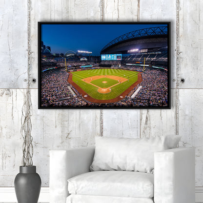 T mobile Park in Seattle, Stadium Canvas, Sport Art, Framed Canvas Print Wall Art, Floating Frame