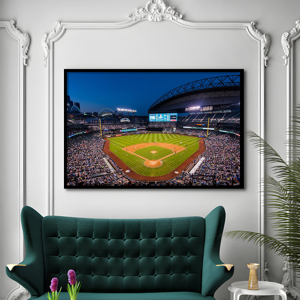 T mobile Park in Seattle, Stadium Canvas, Sport Art, Gift for him, Framed Art Print Wall Decor, Picture Framed