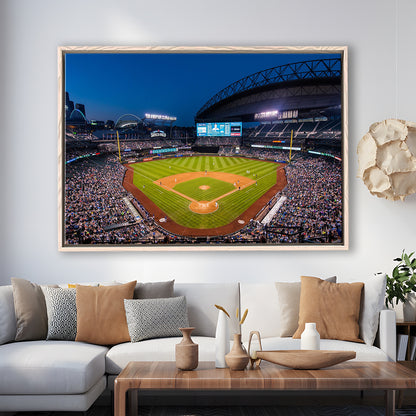T mobile Park in Seattle, Stadium Canvas, Sport Art, Framed Canvas Print Wall Art, Floating Frame
