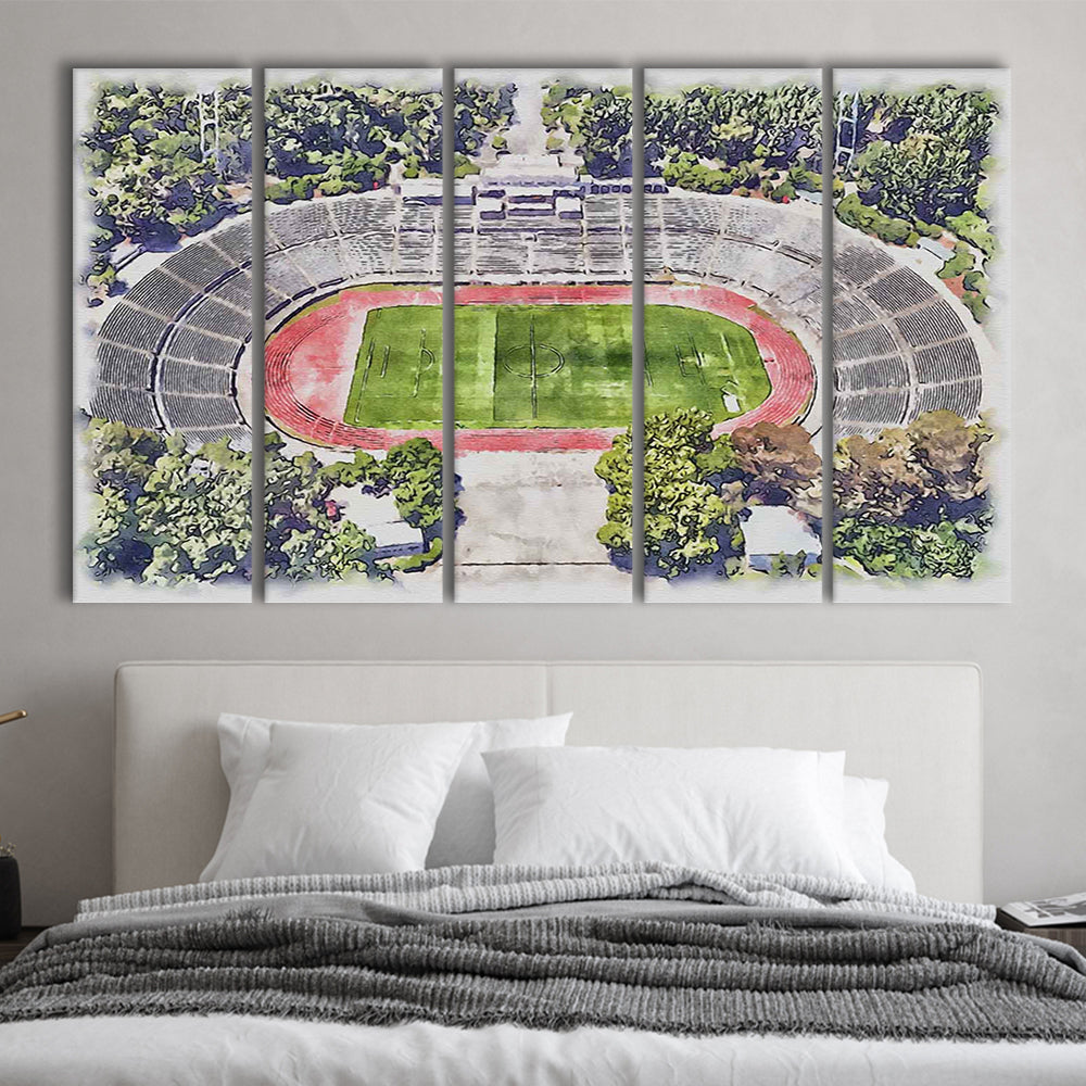 Taça de Portugal, Estádio Nacional Painting Stadium Watercolor, Sport Art, Extra Large Canvas Print Wall Art