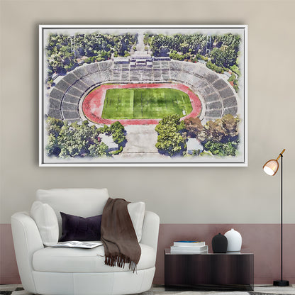 Taça de Portugal, Estádio Nacional Painting Stadium Watercolor, Sport Gift Art, Framed Canvas Print Wall Art