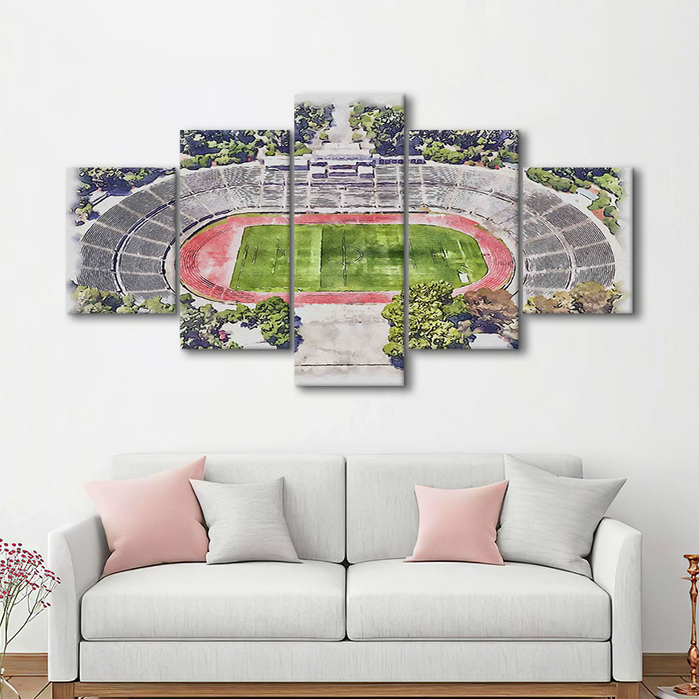 Taça de Portugal, Estádio Nacional Painting Stadium Watercolor, Sport Art, Mixed 5 Panel, Canvas Print Wall Art