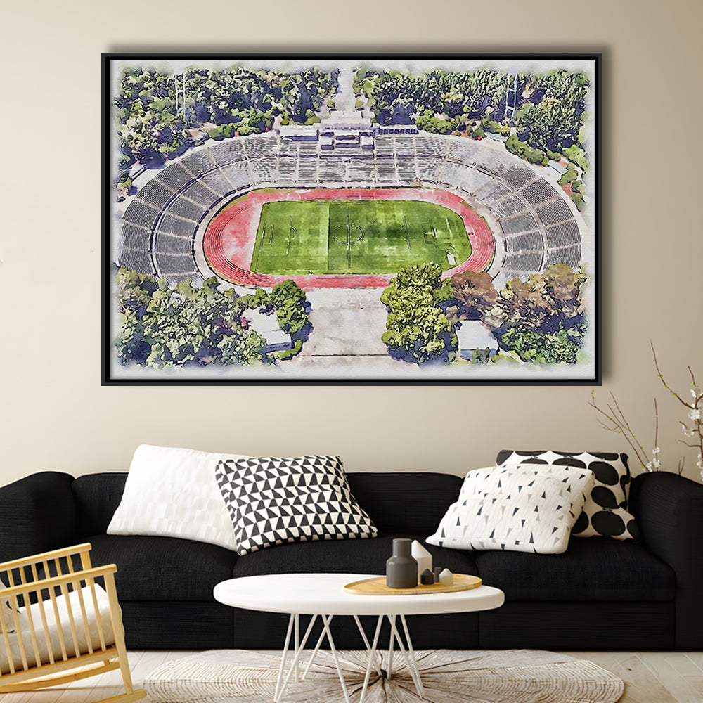 Taça de Portugal, Estádio Nacional Painting Stadium Watercolor, Sport Gift Art, Framed Canvas Print Wall Art