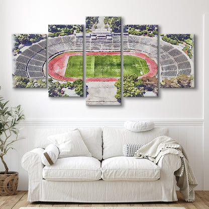 Taça de Portugal, Estádio Nacional Painting Stadium Watercolor, Sport Art, Mixed 5 Panel, Canvas Print Wall Art