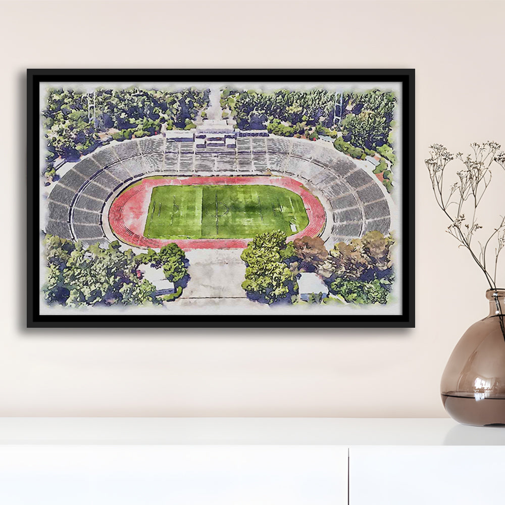 Taça de Portugal, Estádio Nacional Painting Stadium Watercolor, Sport Gift Art, Framed Canvas Print Wall Art