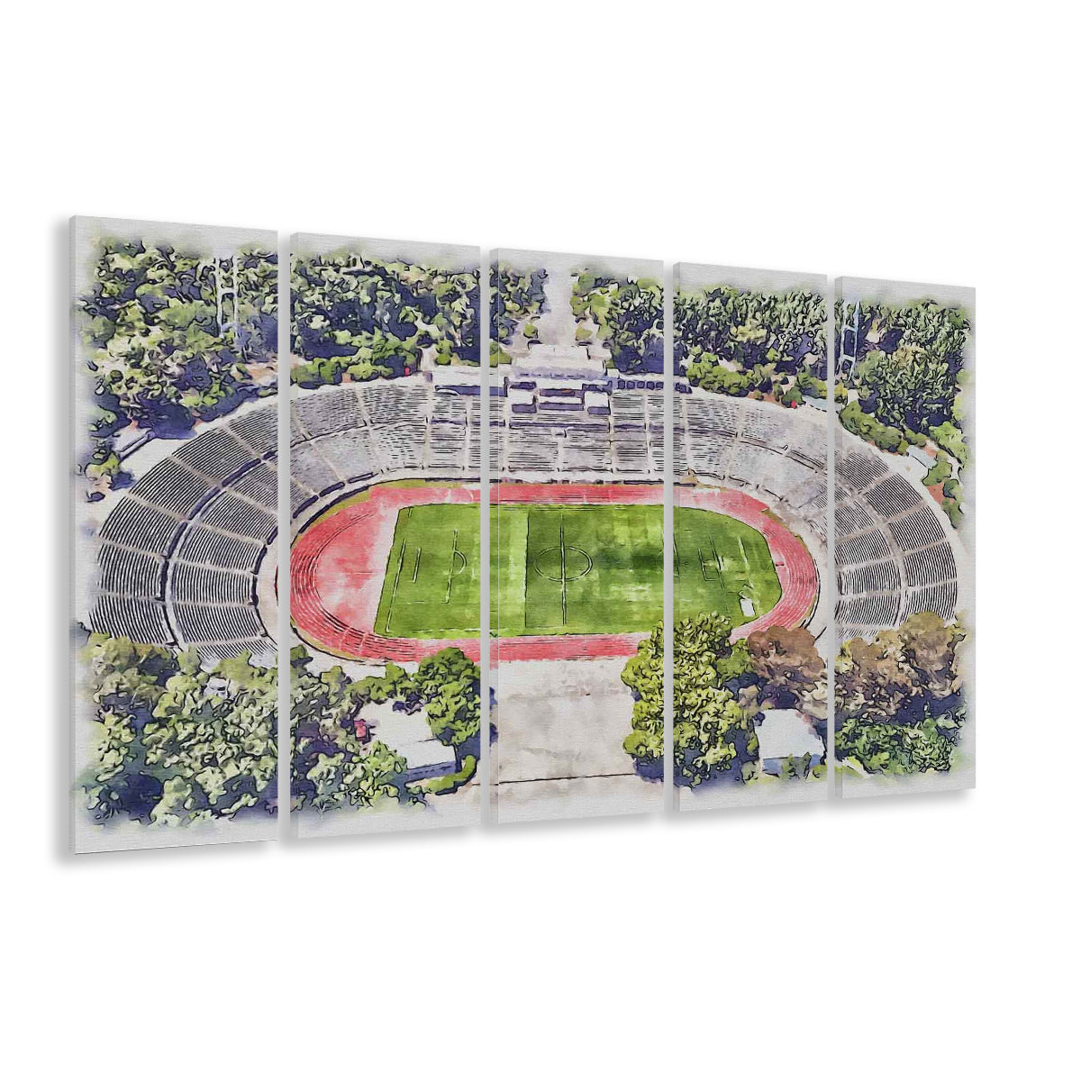 Taça de Portugal, Estádio Nacional Painting Stadium Watercolor, Sport Art, Extra Large Canvas Print Wall Art