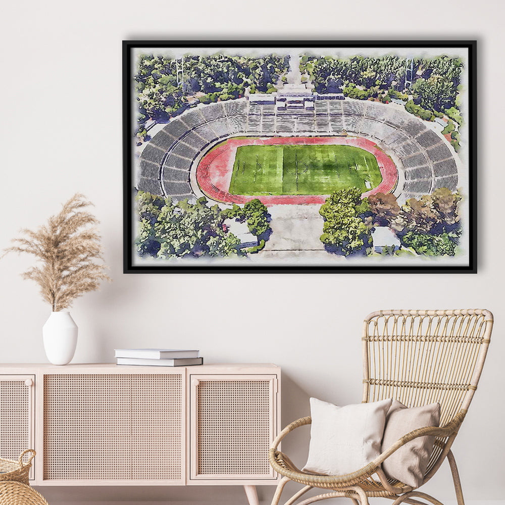 Taça de Portugal, Estádio Nacional Painting Stadium Watercolor, Sport Gift Art, Framed Canvas Print Wall Art