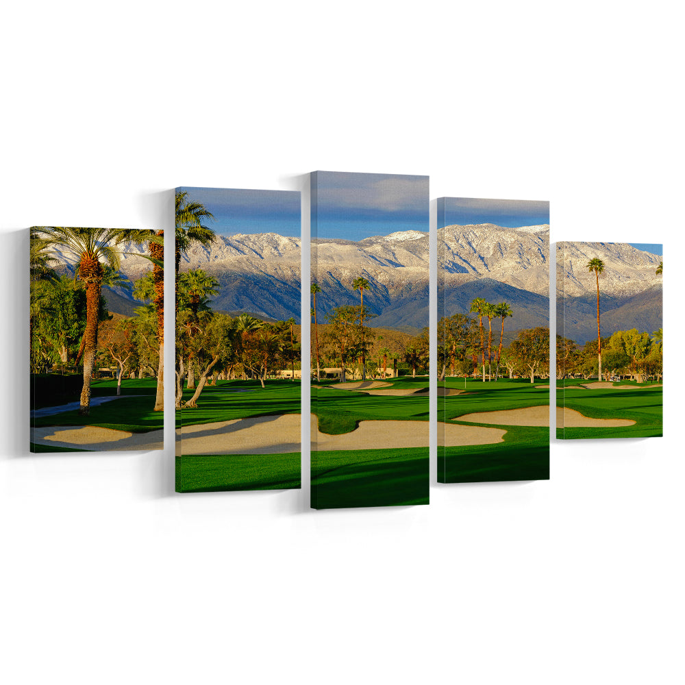 Tamarisk Country Club Hole 17, Rancho Mirage, California, Golf Art Print, 5 Pieces Mixed Canvas Print Wall Art