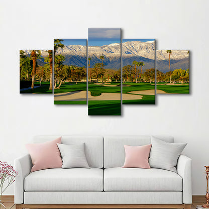 Tamarisk Country Club Hole 17, Rancho Mirage, California, Golf Art Print, 5 Pieces Mixed Canvas Print Wall Art