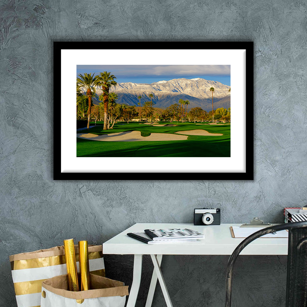 Tamarisk Country Club Hole 17, Rancho Mirage, California, Goft Art Print, Framed Art Print White Border Wall Decor
