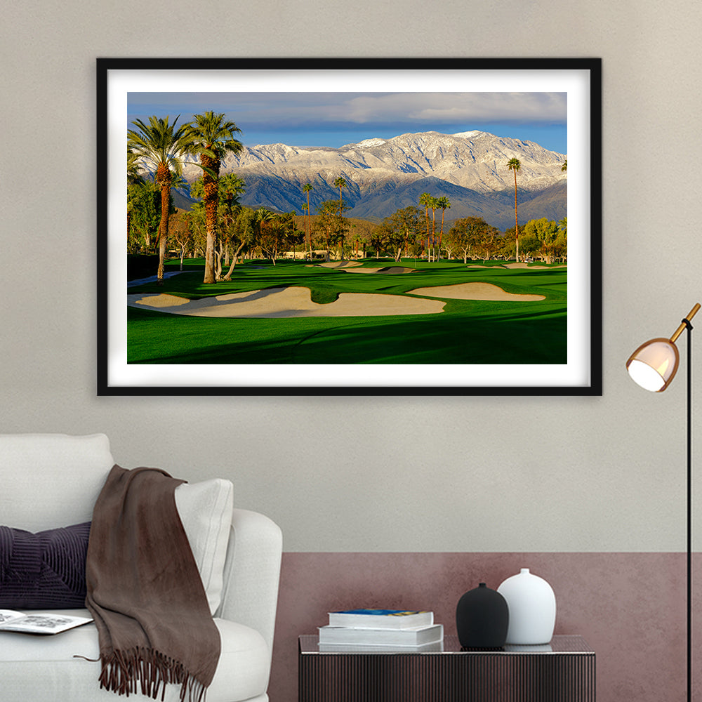 Tamarisk Country Club Hole 17, Rancho Mirage, California, Goft Art Print, Framed Art Print White Border Wall Decor