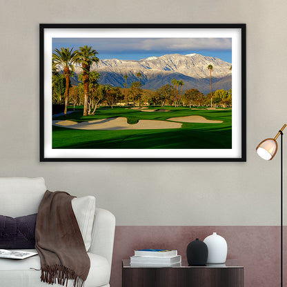Tamarisk Country Club Hole 17, Rancho Mirage, California, Goft Art Print, Framed Art Print White Border Wall Decor