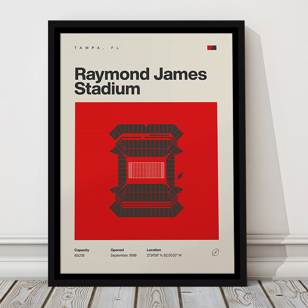 Tampa Bay Buccaneers Stadium Print, Raymond Stadium Print, Man Cave Gift, Floating Framed Canvas Print Wall Art