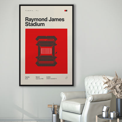 Tampa Bay Buccaneers Stadium Print, Raymond Stadium Print, Man Cave Gift, Floating Framed Canvas Print Wall Art
