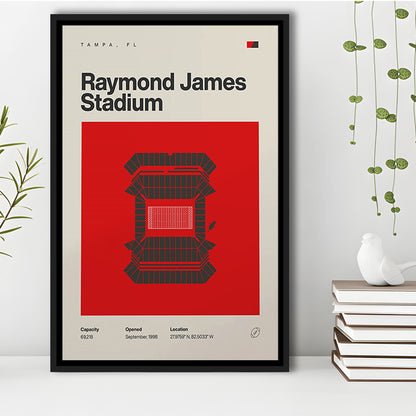 Tampa Bay Buccaneers Stadium Print, Raymond Stadium Print, Man Cave Gift, Floating Framed Canvas Print Wall Art