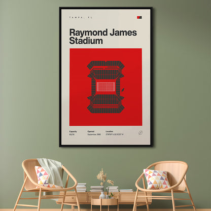 Tampa Bay Buccaneers Stadium Print, Raymond Stadium Print, Man Cave Gift, Floating Framed Canvas Print Wall Art