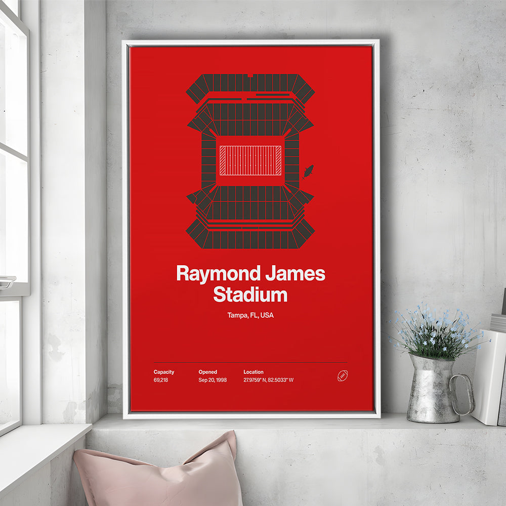 Tampa Bay Buccaneers Stadium Print, Raymond Stadium Print V1, Man Cave Gift, Floating Framed Canvas Print Wall Art