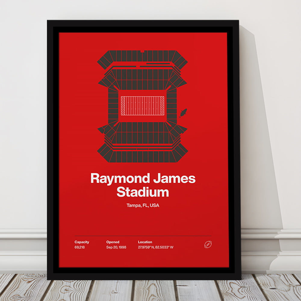 Tampa Bay Buccaneers Stadium Print, Raymond Stadium Print V1, Man Cave Gift, Floating Framed Canvas Print Wall Art