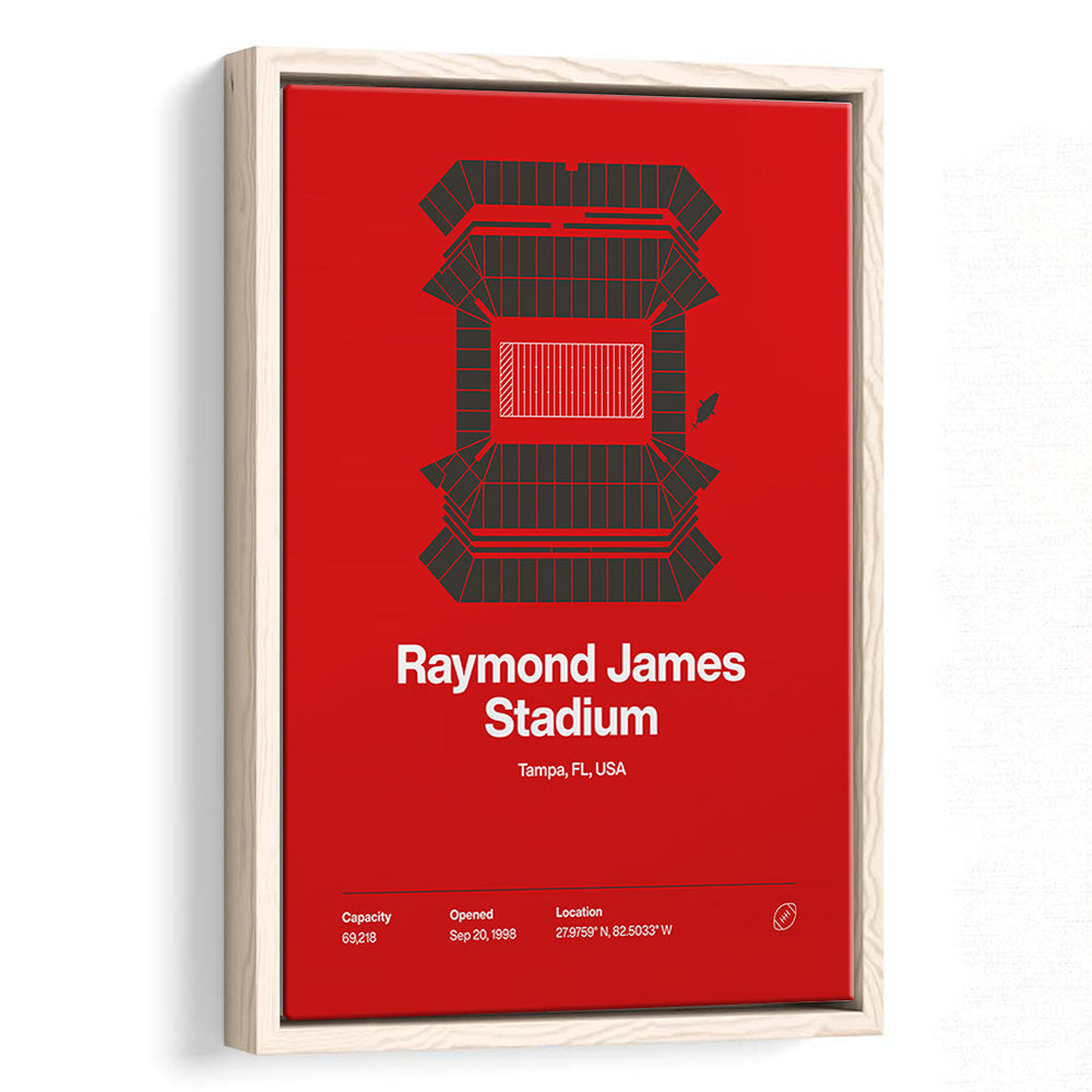 Tampa Bay Buccaneers Stadium Print, Raymond Stadium Print V1, Man Cave Gift, Floating Framed Canvas Print Wall Art