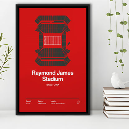 Tampa Bay Buccaneers Stadium Print, Raymond Stadium Print V1, Man Cave Gift, Floating Framed Canvas Print Wall Art