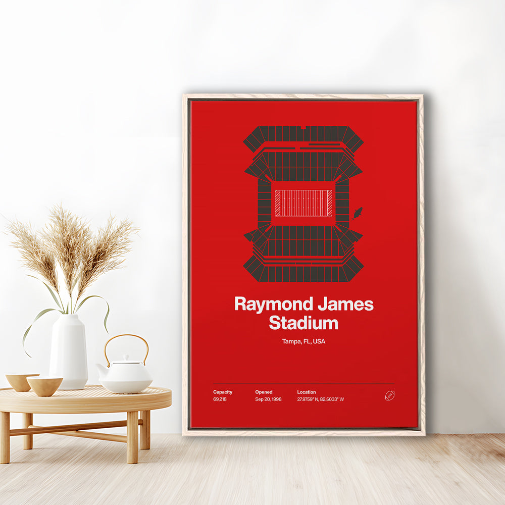 Tampa Bay Buccaneers Stadium Print, Raymond Stadium Print V1, Man Cave Gift, Floating Framed Canvas Print Wall Art