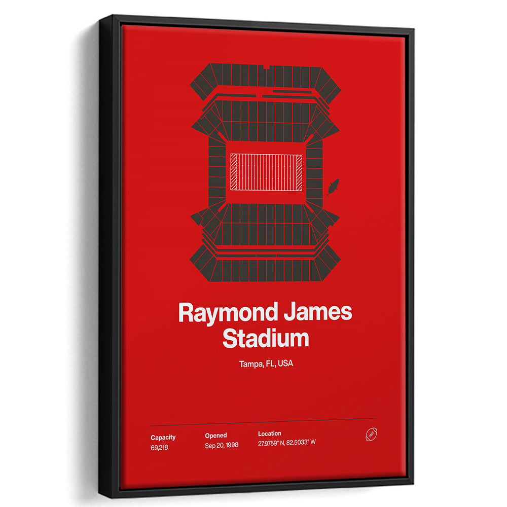Tampa Bay Buccaneers Stadium Print, Raymond Stadium Print V1, Man Cave Gift, Floating Framed Canvas Print Wall Art