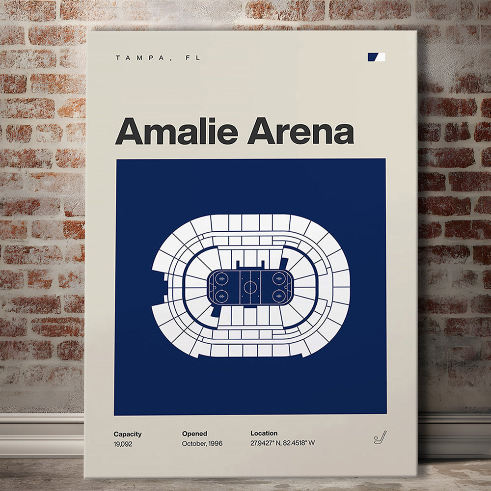 Tampa Bay Lightning Stadium Print, Amalie Arena Stadium Print, Fan Gifts, Sport Art, Canvas Print Wall Art