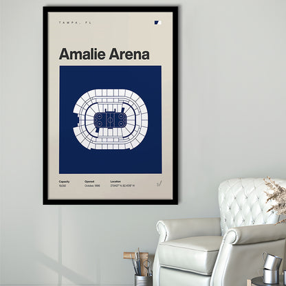 Tampa Bay Lightning Stadium Print, Amalie Arena Stadium Print, Gifts for him, Sport Art, Framed Art Print Wall Decor