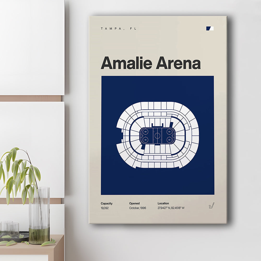 Tampa Bay Lightning Stadium Print, Amalie Arena Stadium Print, Fan Gifts, Sport Art, Canvas Print Wall Art