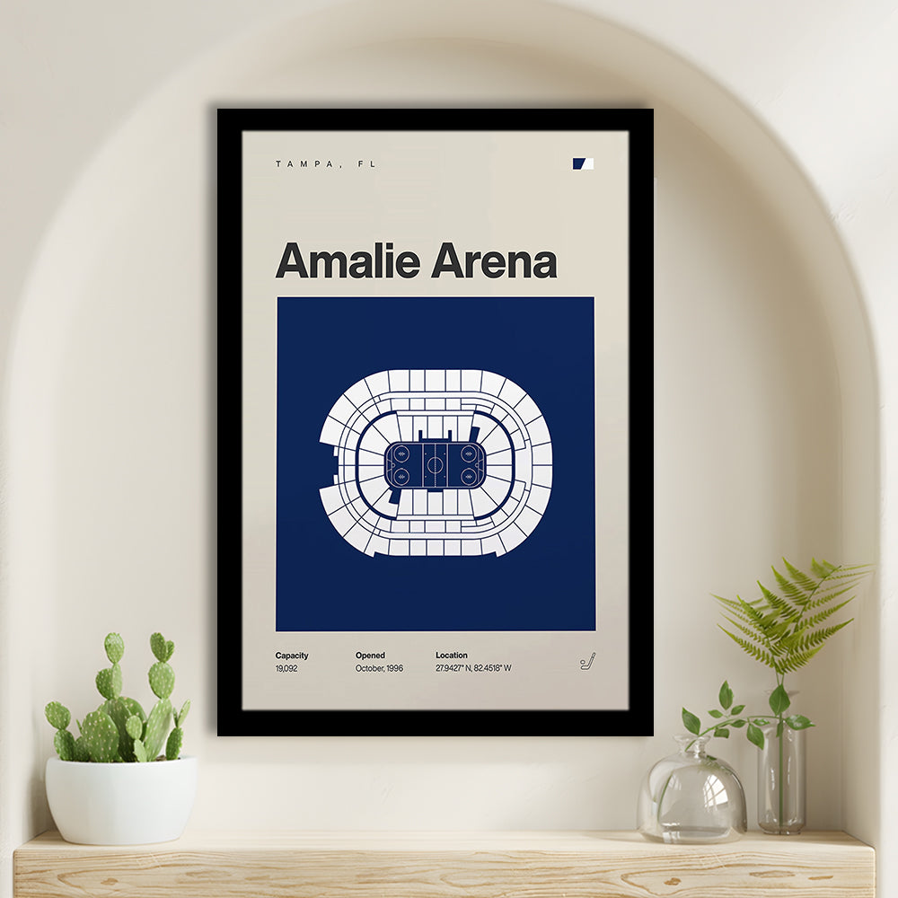 Tampa Bay Lightning Stadium Print, Amalie Arena Stadium Print, Gifts for him, Sport Art, Framed Art Print Wall Decor