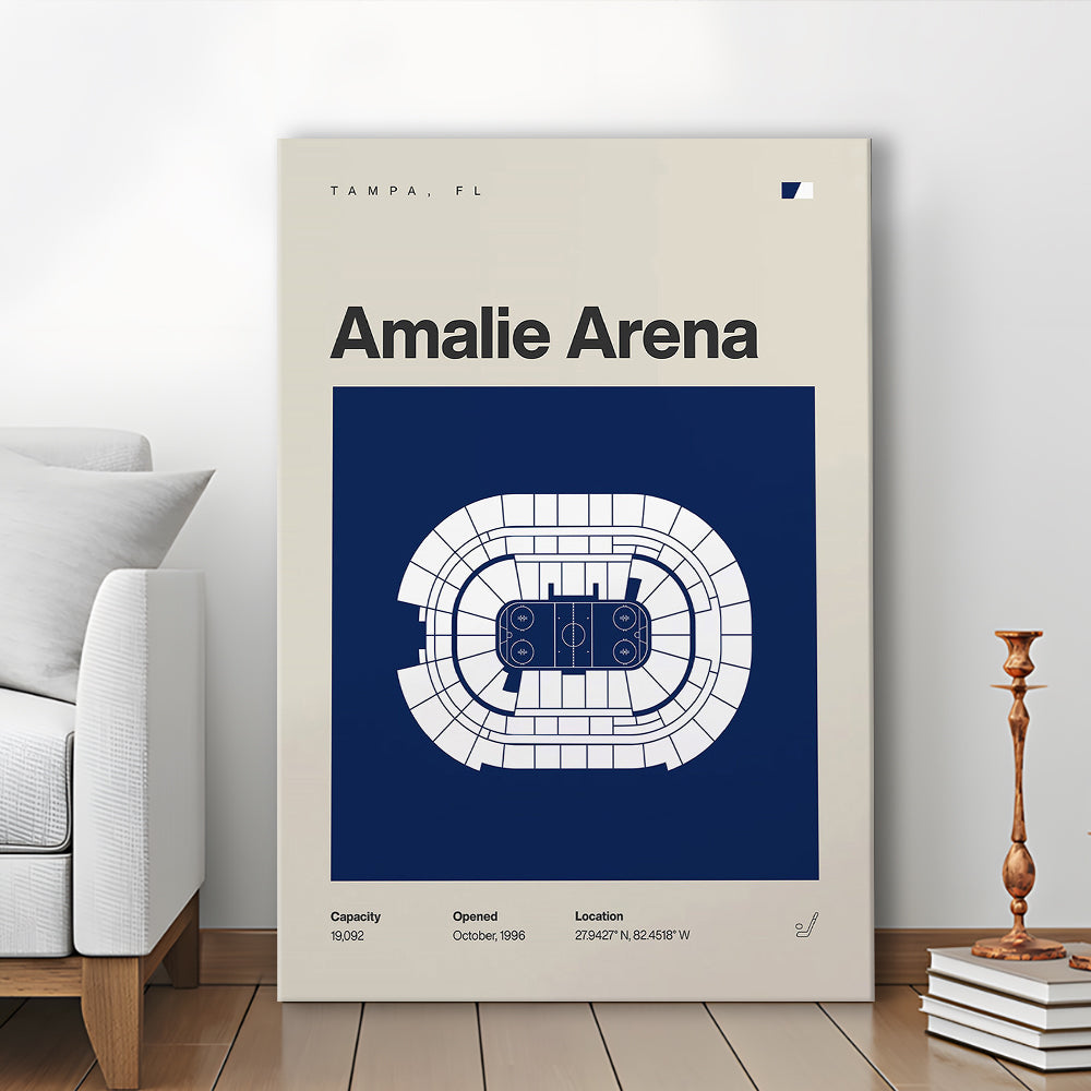 Tampa Bay Lightning Stadium Print, Amalie Arena Stadium Print, Fan Gifts, Sport Art, Canvas Print Wall Art