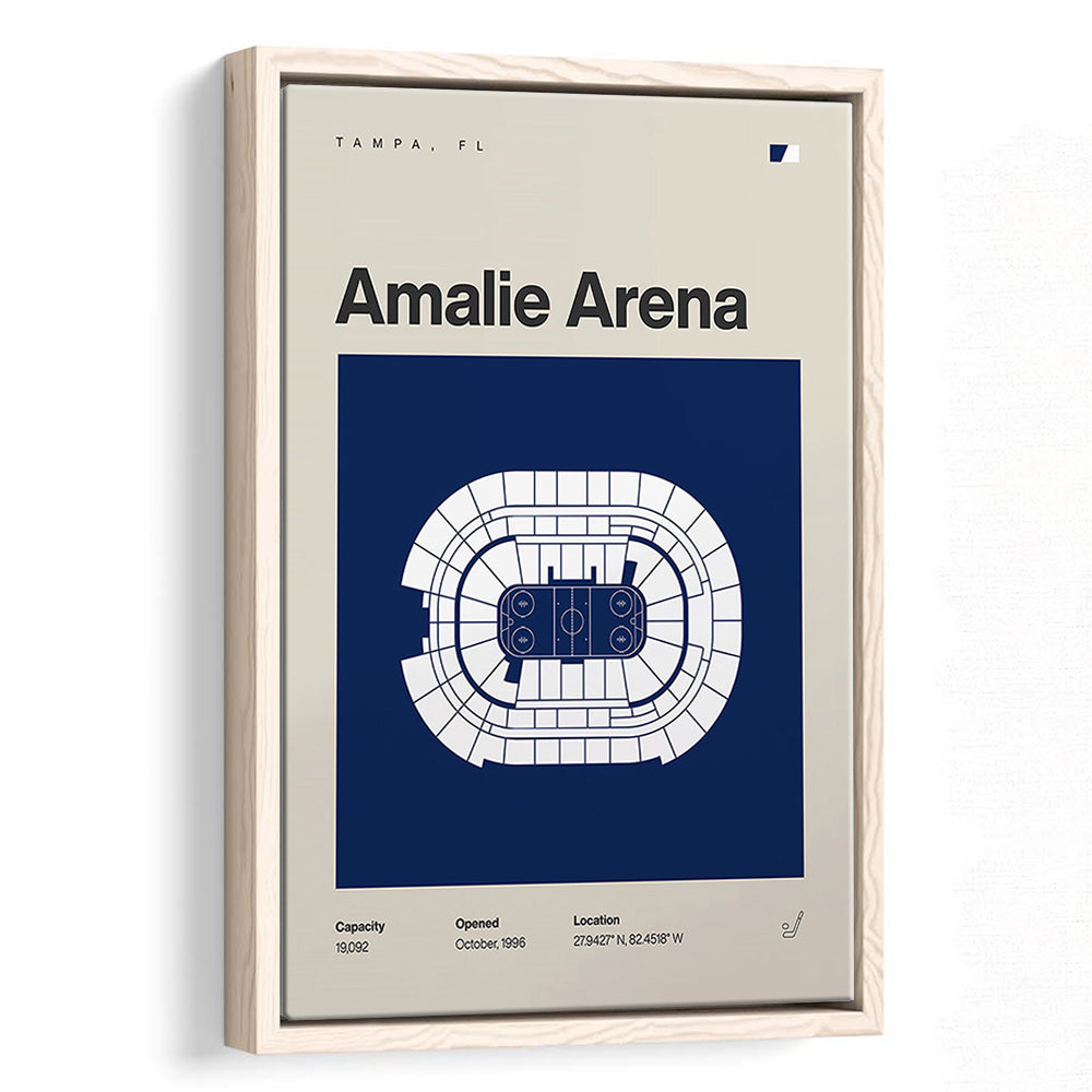 Tampa Bay Lightning Stadium Print, Amalie Arena Stadium Print, Man Cave Gift, Floating Framed Canvas Print Wall Art