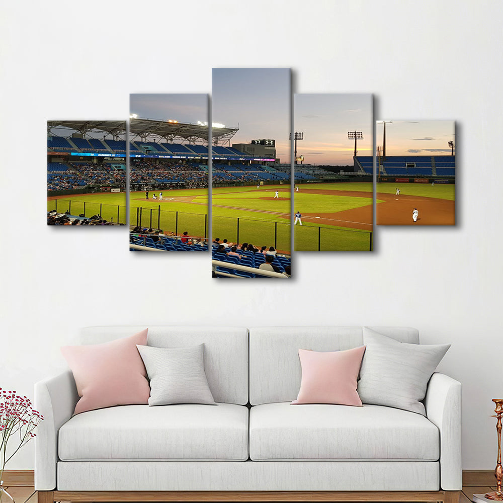 Taoyuan Int'l Baseball Stadium, Stadium Canvas, Sport Art, Gift for him, 5 Panel, Large Canvas, Canvas Print Wall Art