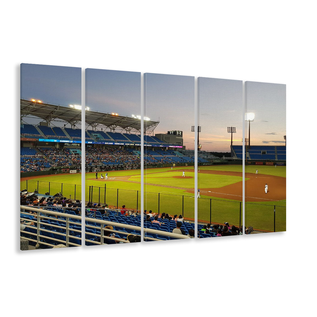 Taoyuan Int'l Baseball Stadium, Stadium Canvas, Sport Art, 5 Panel B, Extra Large Canvas, Canvas Print Wall Art