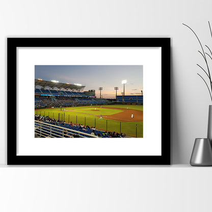 Taoyuan Int'l Baseball Stadium, Stadium Canvas, Sport Art, Gift for him, White Border Framed Art Print Wall Decor