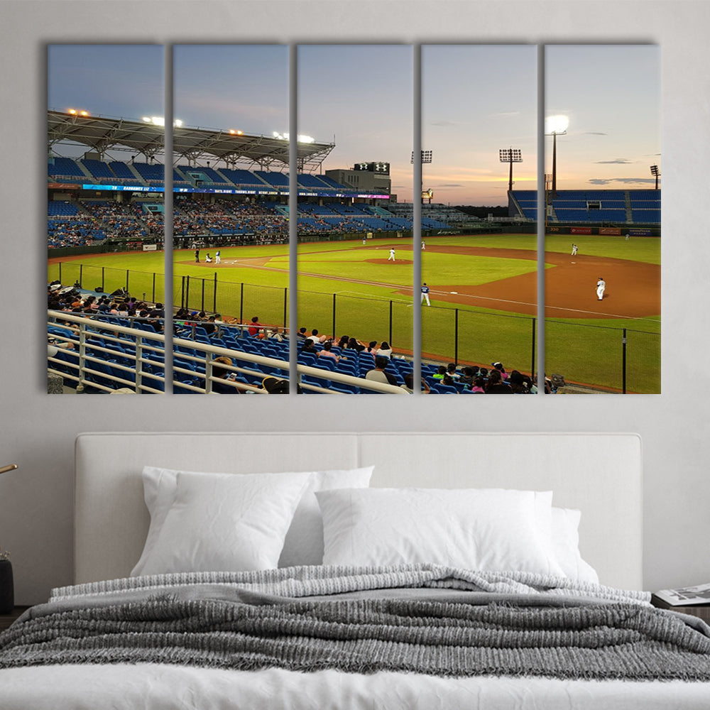 Taoyuan Int'l Baseball Stadium, Stadium Canvas, Sport Art, 5 Panel B, Extra Large Canvas, Canvas Print Wall Art