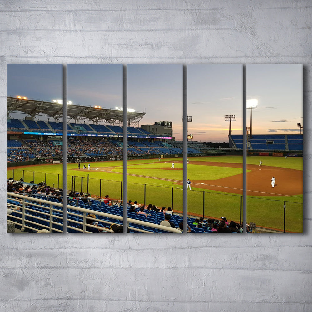 Taoyuan Int'l Baseball Stadium, Stadium Canvas, Sport Art, 5 Panel B, Extra Large Canvas, Canvas Print Wall Art